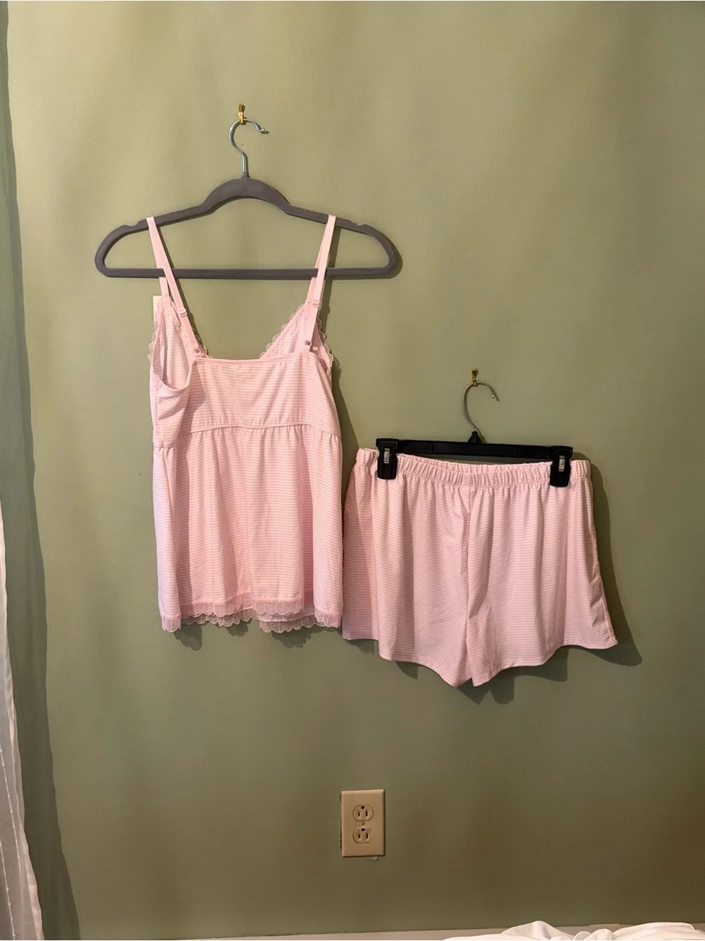 Laura Ashley Pale Pink Lace-Trim Cami & Shorts Sleep Set